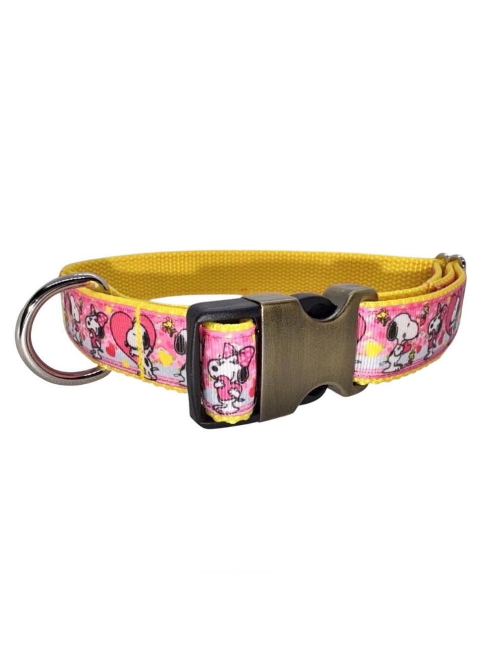 Dog Collar Peanuts Snoopy Large Handmade Heavy Duty Valentine’s W/Buckle NEW